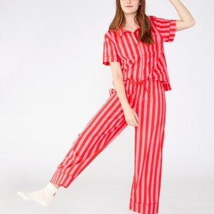 Ban.do Leisure Pants - hot pink and red stripe